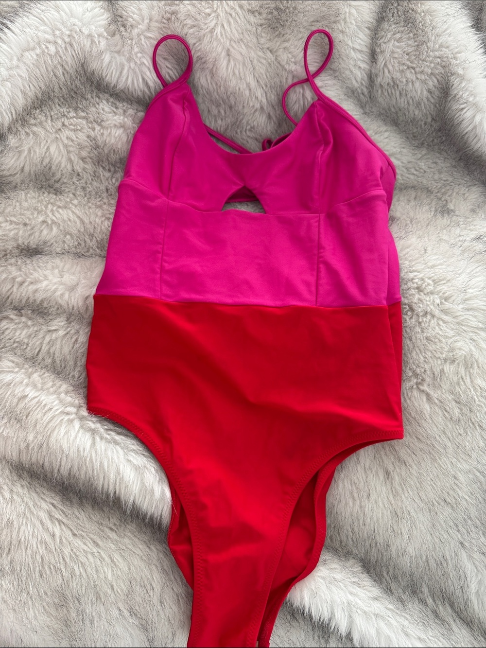 Sunmersalt Colorblock Pink and Red One-Piece Swimsuit 2